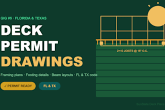 create florida and texas deck permit drawings structural