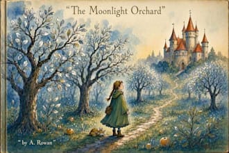 create illustrated fairytale book cover