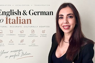 professionally translate english and german to italian