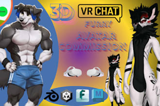 create vrchat 3d character for furry avatar