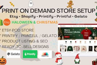 design christmas souvenir, halloween print on demand stores for shopify, etsy