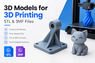 create high quality 3d models for 3d printing stl, 3mf