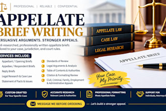 draft appellate briefs, legal appeals, and legal arguments with legal research