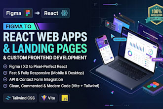 build a modern responsive react landing page with API integration