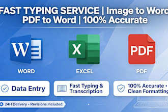 retype image to text , pdf to word and do fast typing work