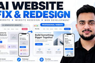 fix, redesign and professionalize your ai generated website