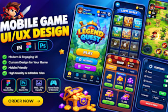 design a stunning mobile game UI in figma and photoshop