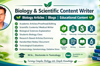 write and edit biology, scientific and academic content
