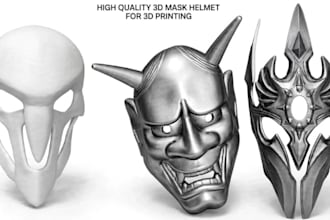 sculpt custom 3d cosplay helmet armor mask stl for 3d printing