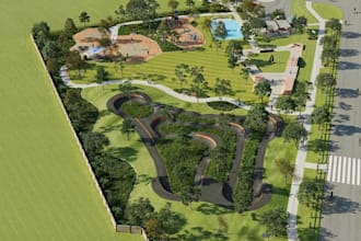 craft landscape site,community amenity, recreation skate park, playground design