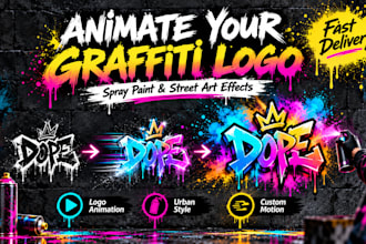 animate your graffiti logo with spray paint and street art effects
