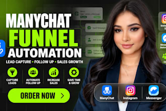 create manychat funnel automation for lead capture and sales