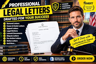 write a professional legal letter, cease and desist, or demand letter