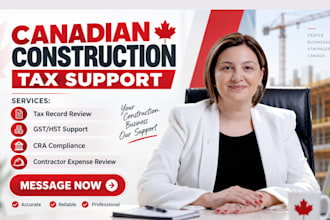 prepare canadian construction tax records, gst or hst review and cra compliance