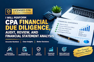 perform CPA financial due diligence, audit, review, and financial statements