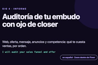audit your sales funnel and offer with an action plan in spanish