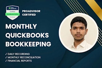provide monthly bookkeping in quickbooks online