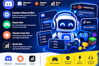 develop custom discord bot game bot with claude code mini game bot grok bot