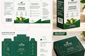 create a print ready packaging dieline product label for your box design