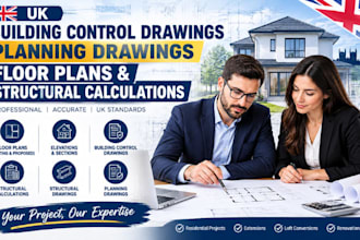 do UK building control drawings, structural calcs floor plan and planning plans