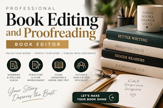 do professional book editing and proofreading, book editor