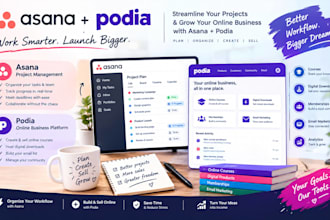 set up and automate your podia and asana workflows