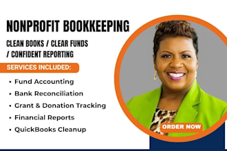 do nonprofit bookkeeping, fund accounting and quickbooks cleanup