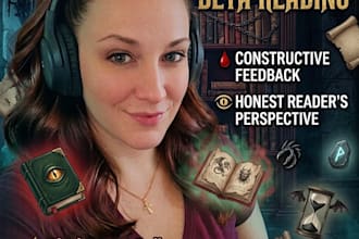 beta read fantasy, romance and horror manuscripts with detailed reader report