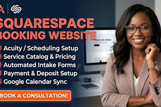 build squarespace booking website, redesign squarespace booking site