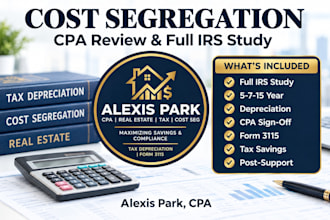 conduct full irs compliant cost segregation study  and tax depreciation