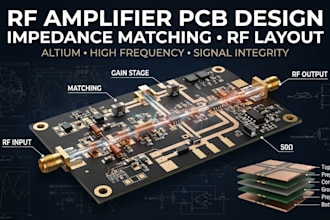 design rf amplifier module pcb with impedance matching and rf layout