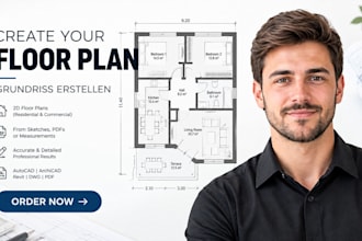 do grundriss floor plan from sketch, PDF or measurement to autocad and revit