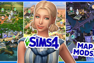 make immersive maps, npcs, skins for cities skylines, rimworld, sims 4, palworld