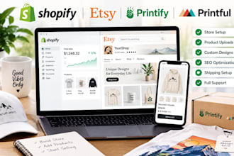 do shopify esty dropshipping print on demand, printify printful print on demand