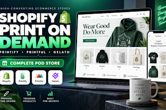 design shopify print on demand store printify printful shopify pod store