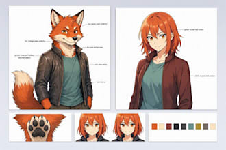 create your reference sheet furry or anime