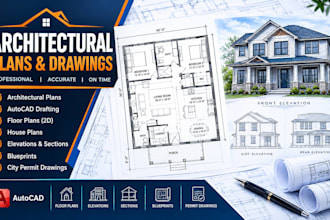 create architectural plans, drawings and house plans in autocad