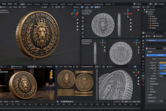 create a custom 3d coin, challenge coin and 3d