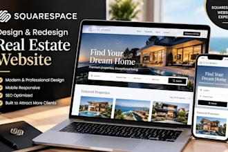design squarespace website, redesign revamp squarespace website real estate