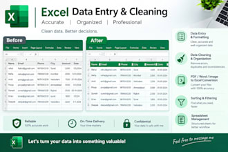 clean, format, merge, split excel data