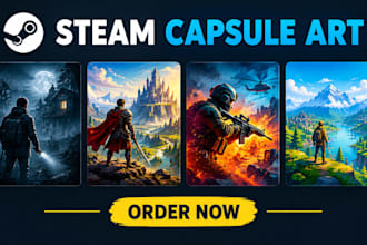 create high impact steam capsule art, steam game capsule and steam artwork