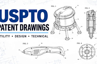 create uspto patent drawings, utility and design patent illustration