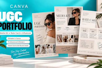 design canva ugc creator portfolio, media kit, rate card, influencer portfolio