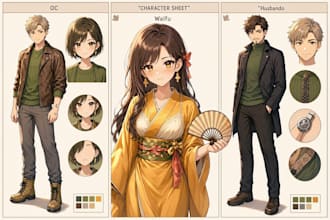 create character sheet for your oc waifu and husbando