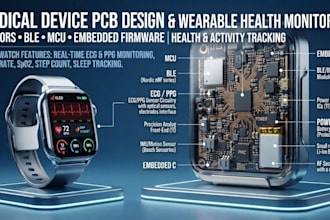 design medical device pcb with sensors, ble, mcu and embedded firmware