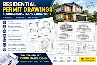 create permit drawings, architectural plans and blueprints