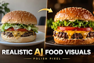 create realistic ai food photography for your restaurant or menu