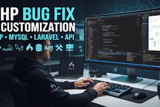 fix PHP mysql website bugs, errors and customize your website