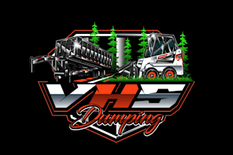 create wonderful excellent skid steer and dump trailer logo design