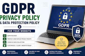 draft gdpr privacy policy and data protection policy for your website